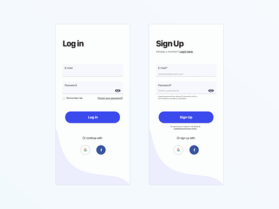 Log in and Sign in Screen by Danah Reyes on Dribbble