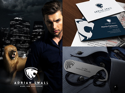 Adrian Swall animal branding clothes clothing corporate gentleman identity lion logo luxury shirt