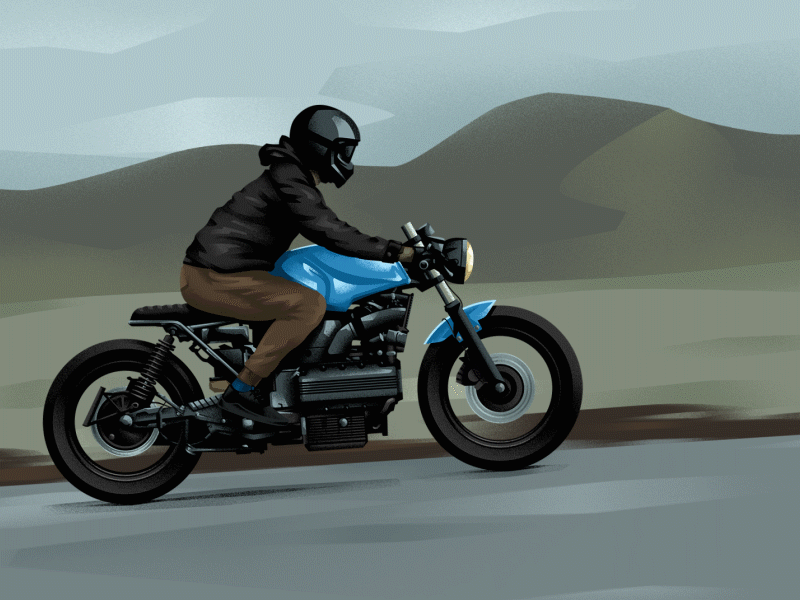 cafe racer animation bmw illustration motorcycle slovakia vector vector illustration