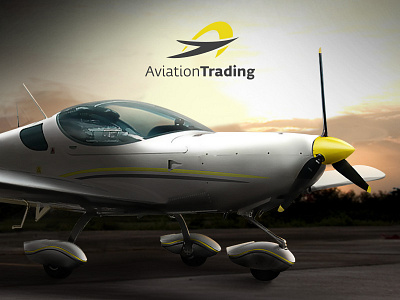Aviation Trading a aeroplane airplane branding corporate identity letter logo stationery sun t