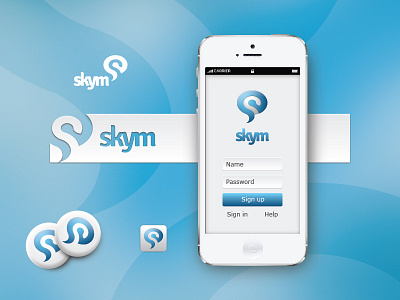 Skym application chat icon login logo ui