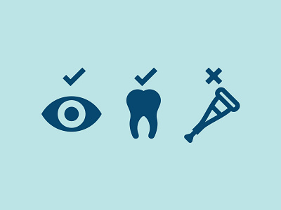 Icons blue crutch eye health icons options tooth