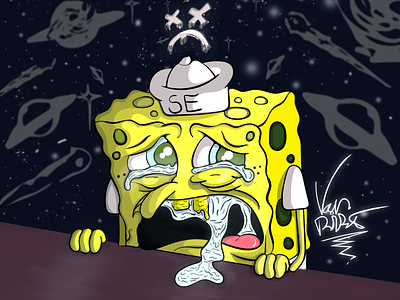 Spongebob is dead and sad Grime Art for @sadeditors