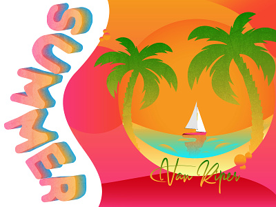 What Do You Have Planned This Summer Main adobe illustrator adobe illustrator cc adobe photoshop adobe photoshop cc caleb caleb van riper sailboat simple summer sun sunset typogaphy typography van riper vector vector art