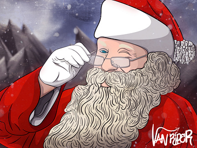 Santa Wink* calebjvr cartoon design graphic designer james sketch van riper