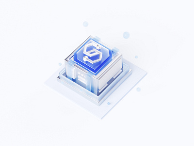 Distributed message queue 3d illustration ui