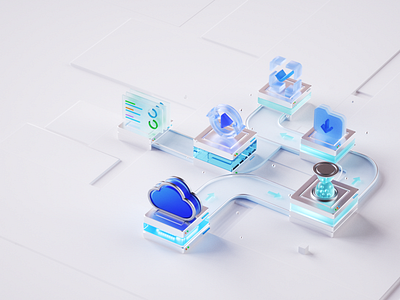 Cloud effect 3d illustration ui