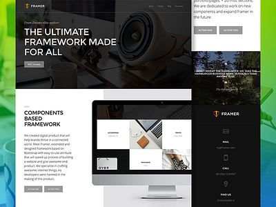 Framer - Component-Based Multi-Purpose Framework clean design flat landing layout minimal modern ui ux web web design website