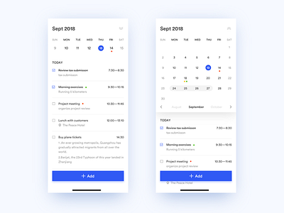 Calendar interface exercise