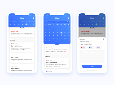 Travel app design 03- calendar