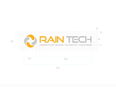 Rain Tech Logo Grid branding design logo