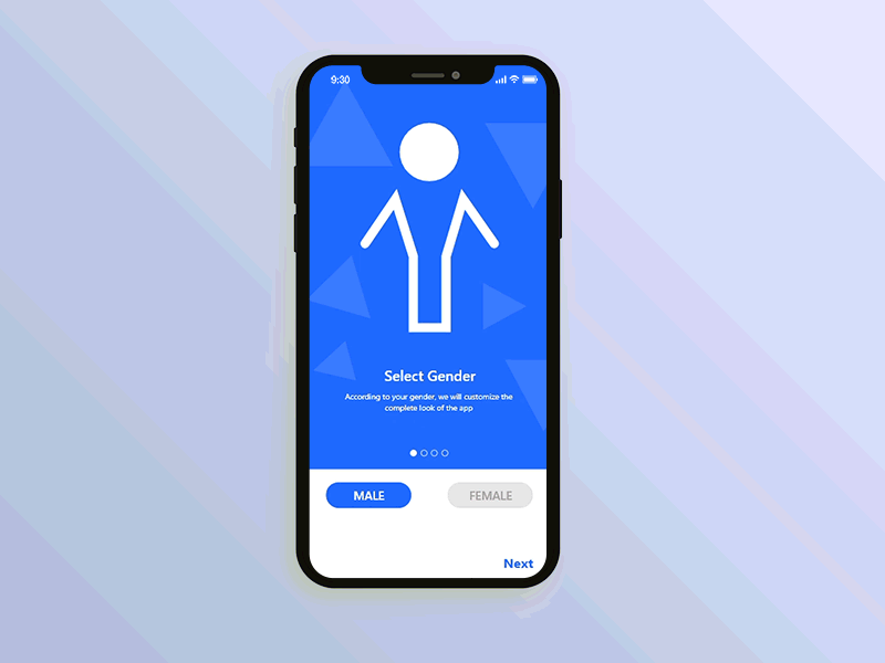 Gender Selection animation app design icon illustration illustrator logo ui ux web website