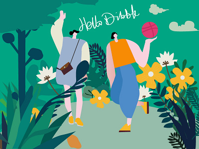 Hello Dribble illustration movement travel