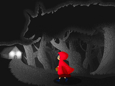 Little Red Riding Hood forest girl little red wolf