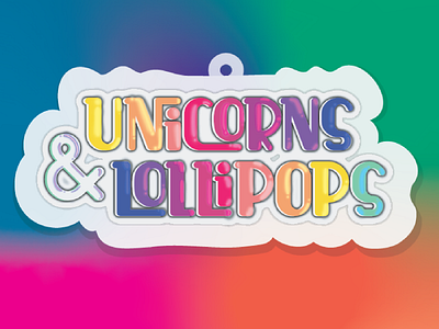 Unicorns & lollipops charms colorful design digital funky illustration lollipops painting sticker stickermule vector art shot