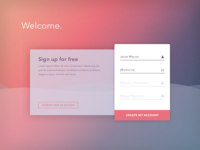 Signup Page auth dailyui dashboard form gradient login signup ui web