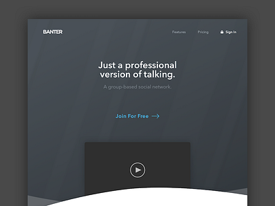 Banter Landing Page banter dailyui dark home landing marketing ui web