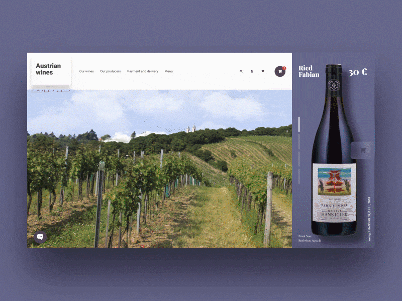 On Scroll animation e-commerce Homepage adobe xd ae animation austria catalog e-commerce gif grape interaction slider transition ui ux vineyard webdesign wine