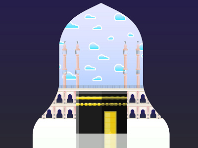 Holy Kaaba Illustration ai art character design design digital art digital illustration flat illustration graphic illustraion landscape
