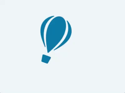 Dribbble animation hot air balloon logo