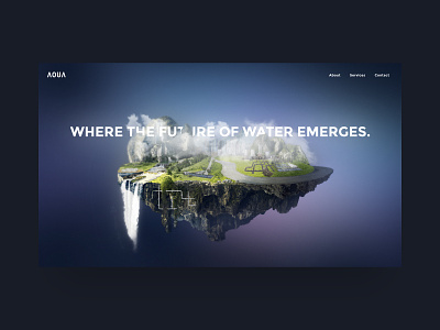 Aqua 3d clean hero ui webdesign website website design