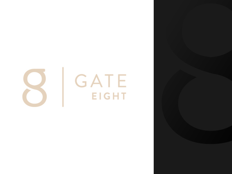 Gate Eight simple clean branding logo design logo