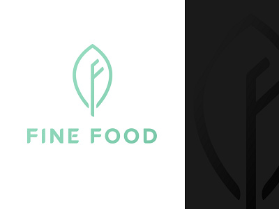 Fine Food logo branding clean f logo food logo leaf leaf logo logo logo design simple