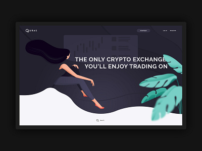 Quras Exchange clean crypto cryptocurrency design flat illustration simple ui vector web