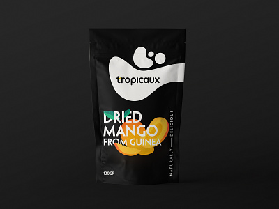 Tropicaux packaging branding clean design dry fruit flat fruit illustration mango package design packaging simple