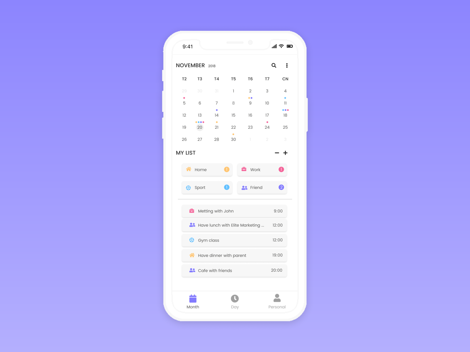 Day4 - Calender & To do List by Anh Tran on Dribbble