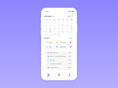 Day4 - Calender & To do List app ui ux