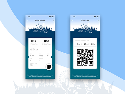 Day 34 - Ticket booking app app booking app illustration qrcode ticket booking ui ux