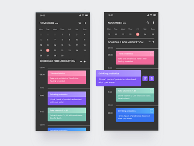 Day 35 - Schedule for medication app app illustration medication pill schedule ui ux