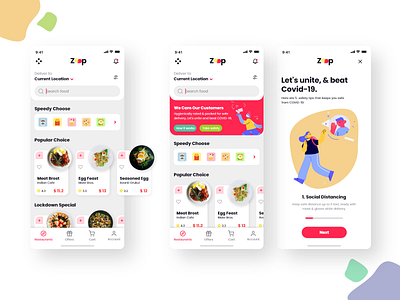 Food Delivery Pandemic Concept UI Design