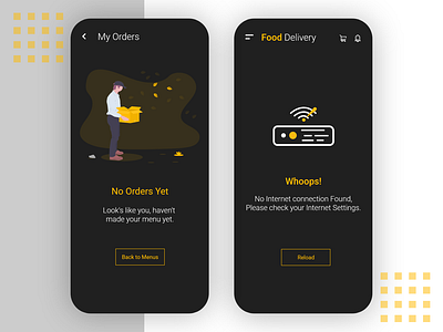 Error prompt [Dark Mode] Food Delivery App UI/UX