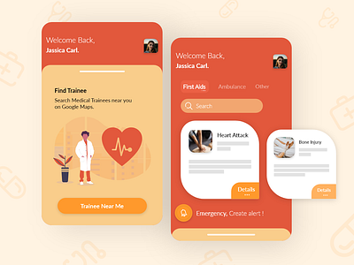 Emergency Medical Trainee App adobe xd android android app concept emergency app emt illustration ios medical medical app medical trainee playoff ui ux undraw userinterface