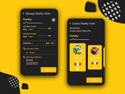 Manage & Create weekly order [Food Delivery App]