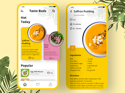 Enhancemnent in UI adobe xd food app recipe app ui ux