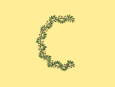 Letter C adobe illustrator design floral design illustration typography vector