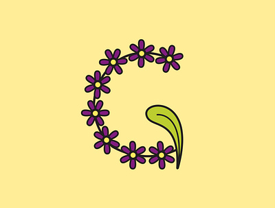 Letter G adobe illustrator design floral design illustration typography vector