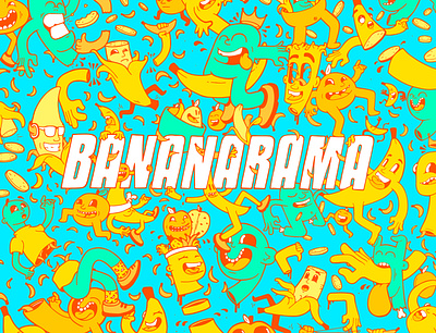 Bananarama cartoon character characterdesign design illustration lettering mural mural design muralart muralist type typography wall art