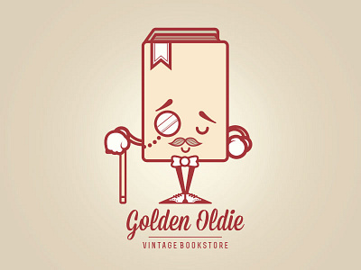 Golden Oldie finished! bookstore character illustration vintage