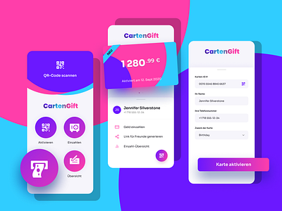 Cartengift app app design design flat icon minimal product design ui vector