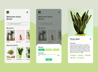 Plant App app app design green plant ui ux