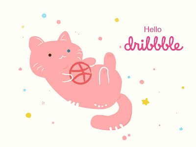 Hello Dribbble! cat hello
