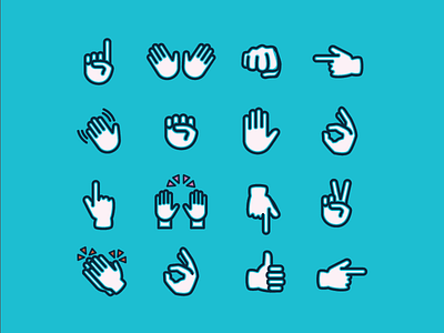 Custom Emojis blue emoji fist gesture gestures hand icon illustration like pointer tap vector