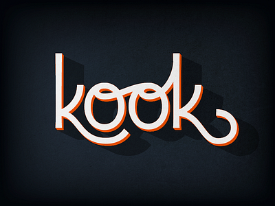 Kook 3D Lettering 3d 60s flair hand lettering handwriting lettering logo monoline retro shadow