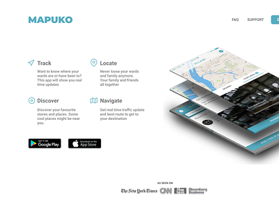 Map App Landing Page android app design ios landing page map