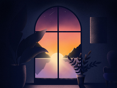 Sunset dream illustrations procreate