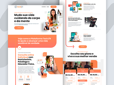 TechFit - Website brand identity branding branding and identity design orange web web web responsive webdesign website
